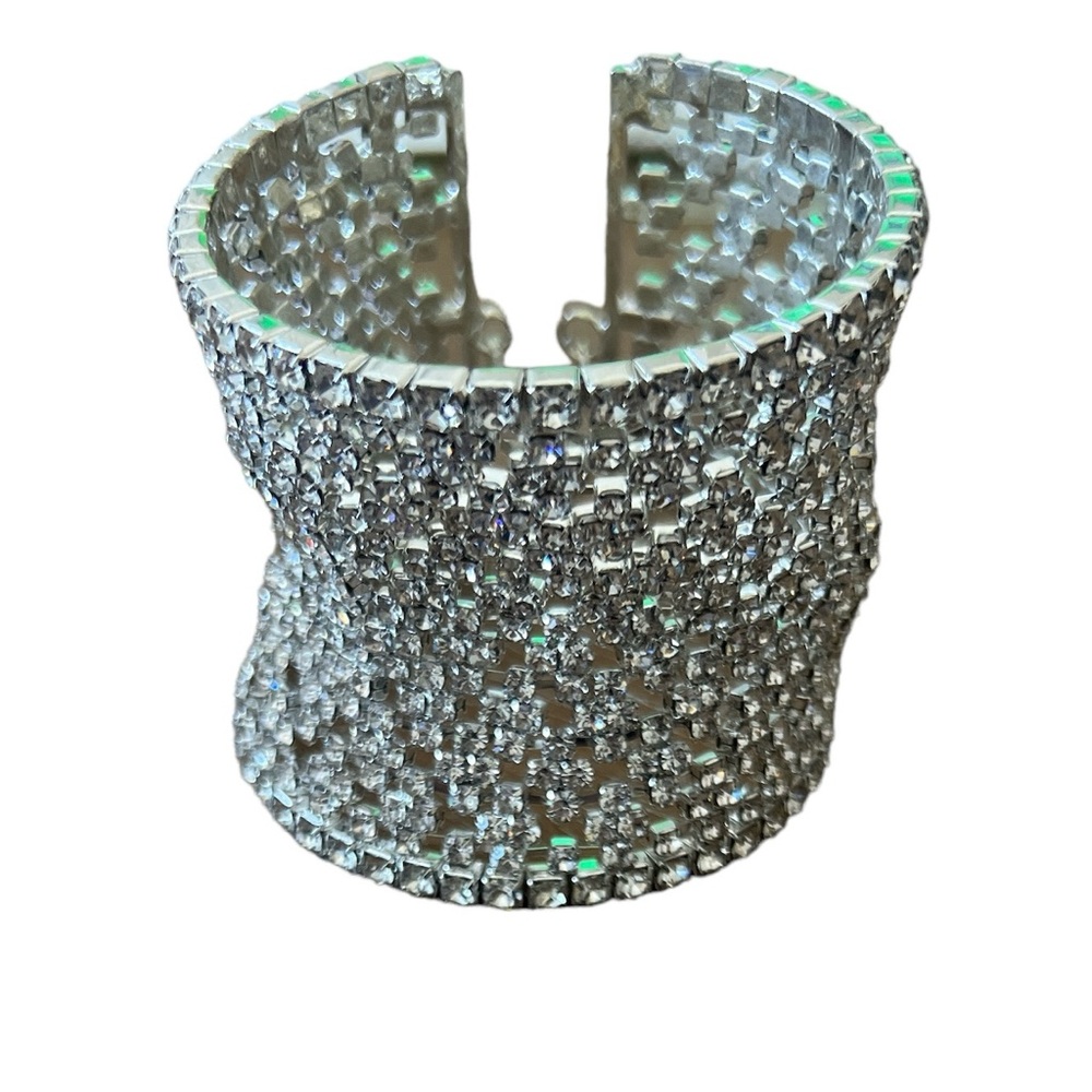 Statement Cuff Bracelet Silver Tone - Picture 3 of 5